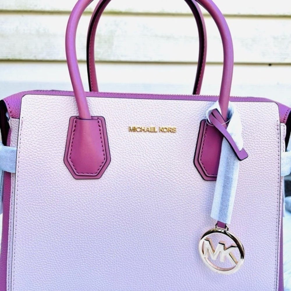 Michael Kors purse Medium belted satchel powder blush multi